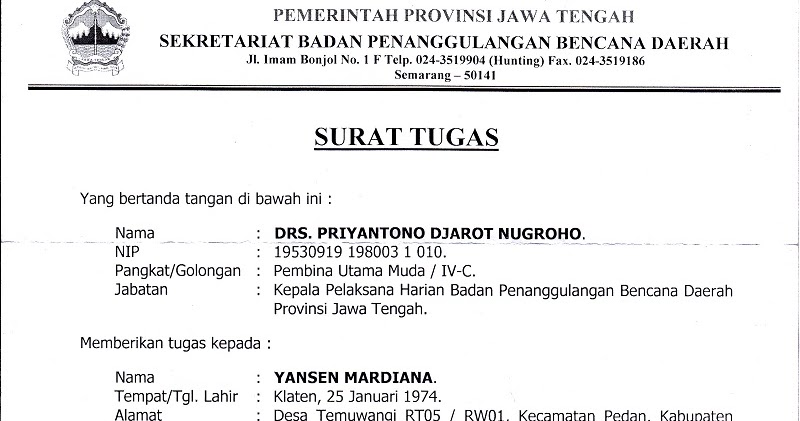 Detail Surat Tugas Instansi Nomer 46