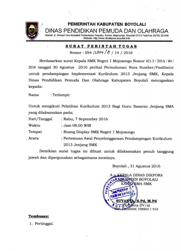 Detail Surat Tugas Instansi Nomer 49