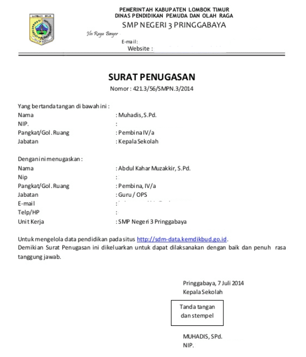 Surat Tugas Karyawan - KibrisPDR