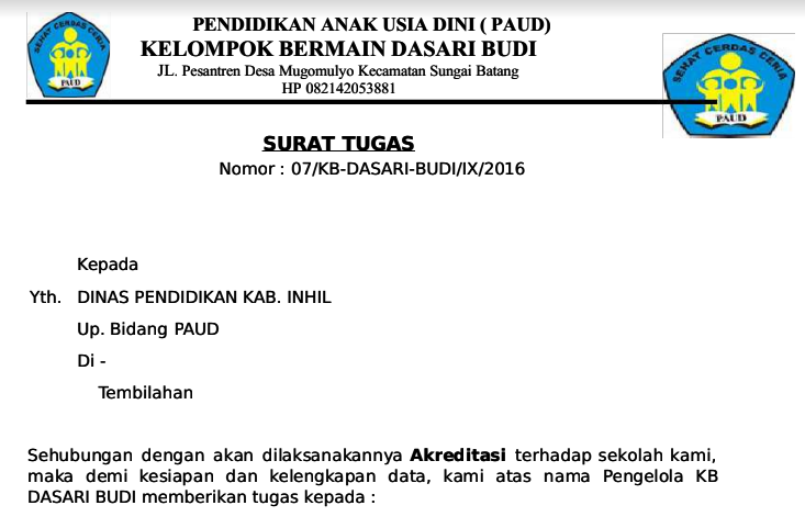 Detail Surat Tugas Kepala Sekolah Nomer 44