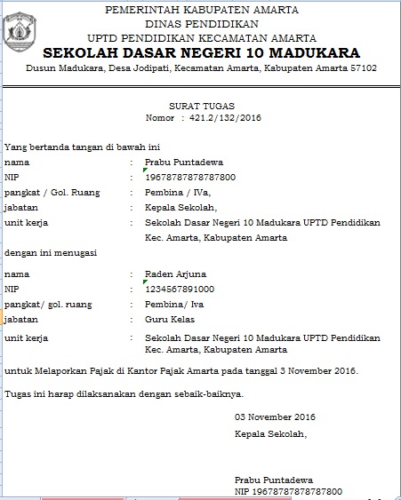 Detail Surat Tugas Kerja Nomer 21