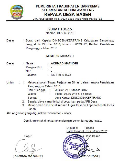 Detail Surat Tugas Kerja Nomer 48