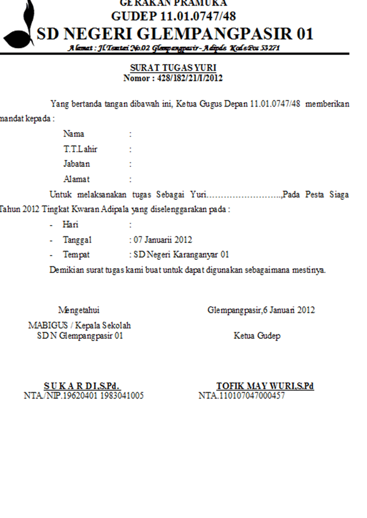 Detail Surat Tugas Perusahaan Nomer 18