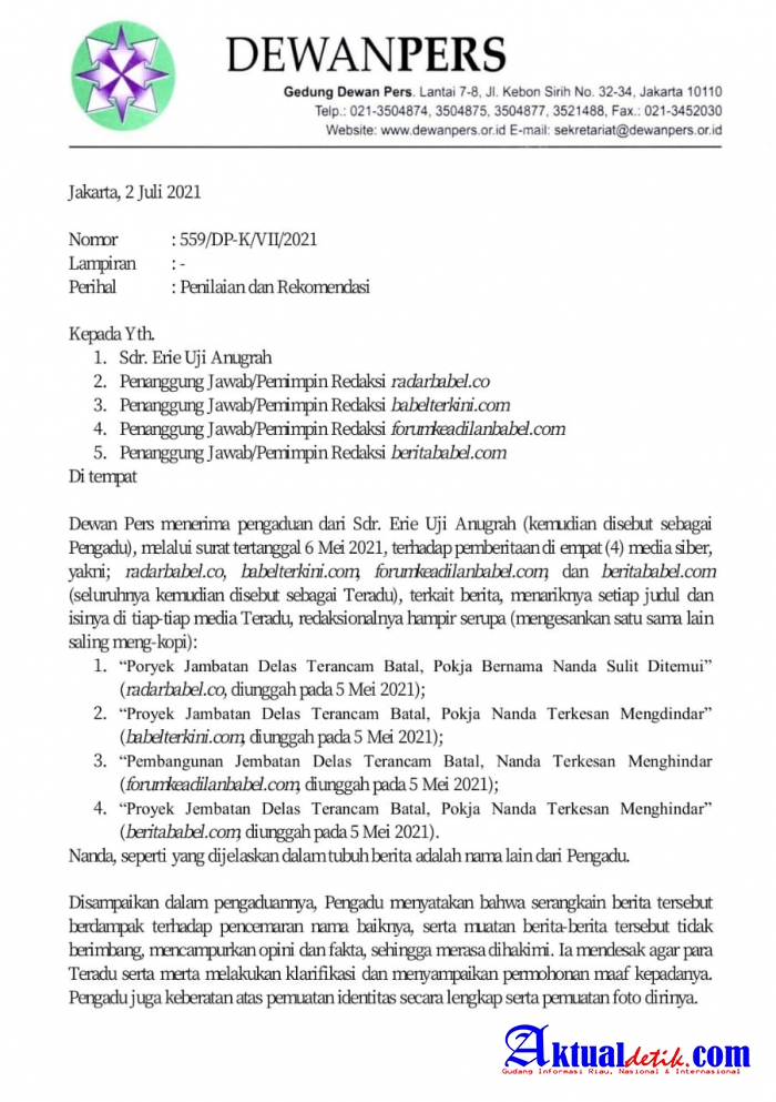 Detail Surat Tugas Wartawan Nomer 24