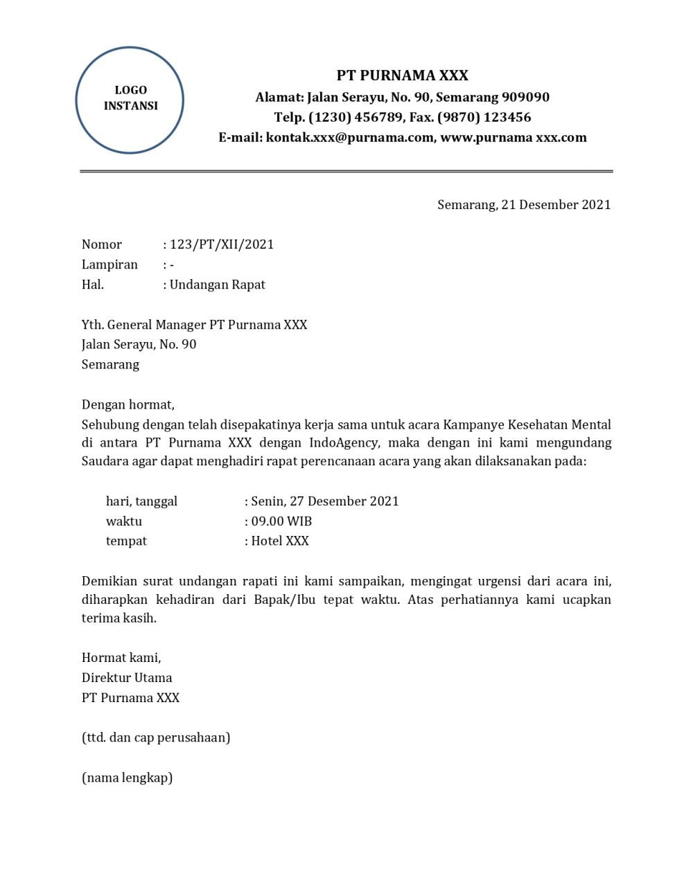 Detail Surat Undangan Bisnis Nomer 10