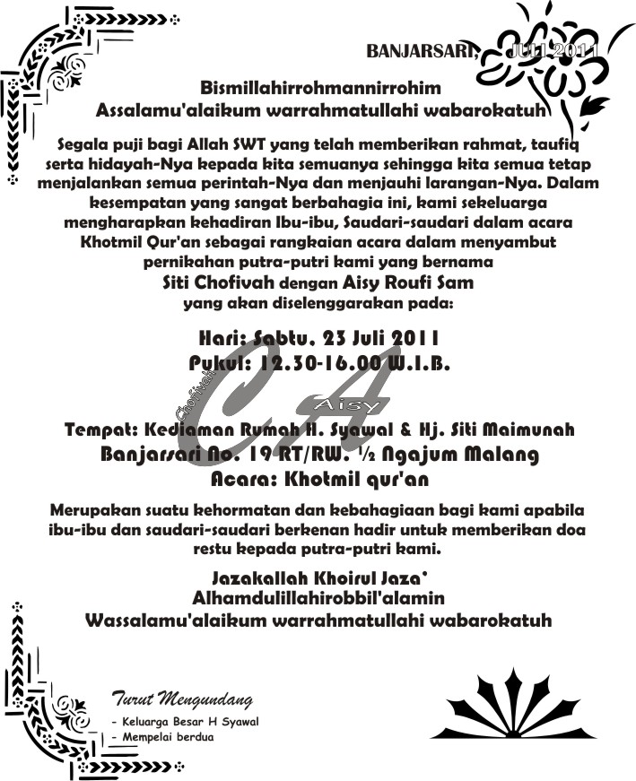 Surat Undangan Khotmil Qur An - 50+ Koleksi Gambar