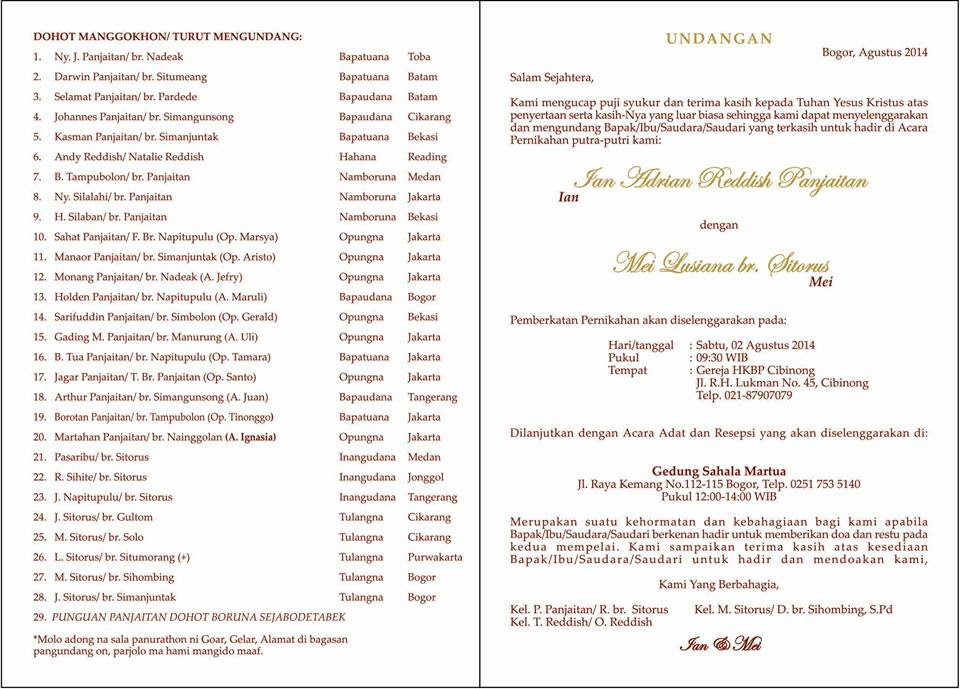Detail Surat Undangan Pernikahan Batak Koleksi Nomer 34