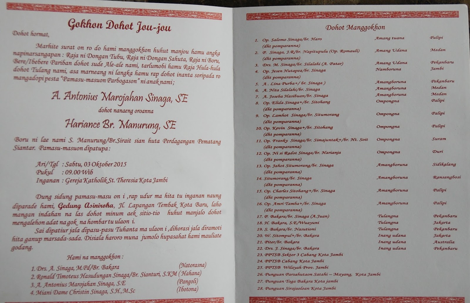 Surat Undangan Pernikahan Batak - 51+ Koleksi Gambar