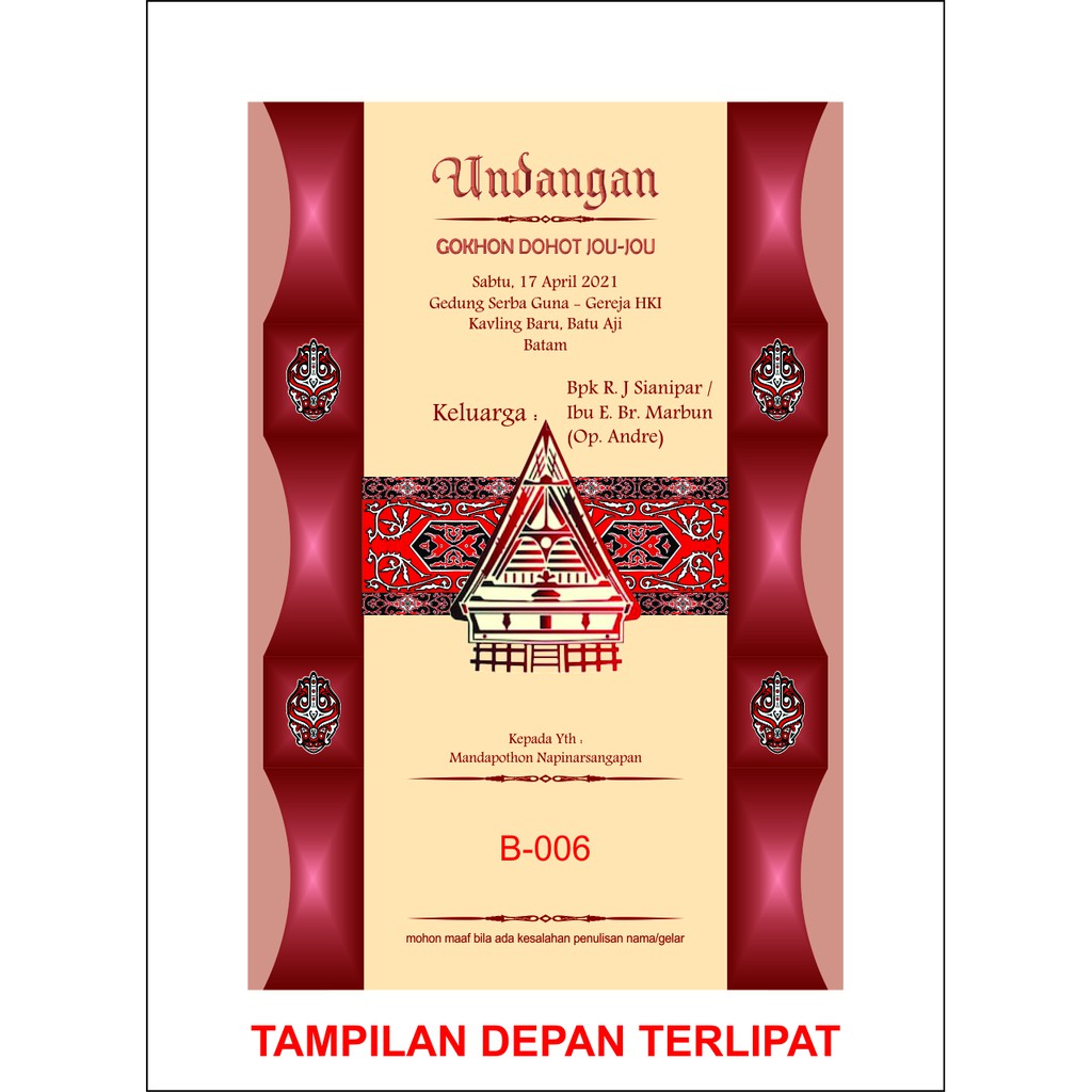 Detail Surat Undangan Pernikahan Batak Nomer 48