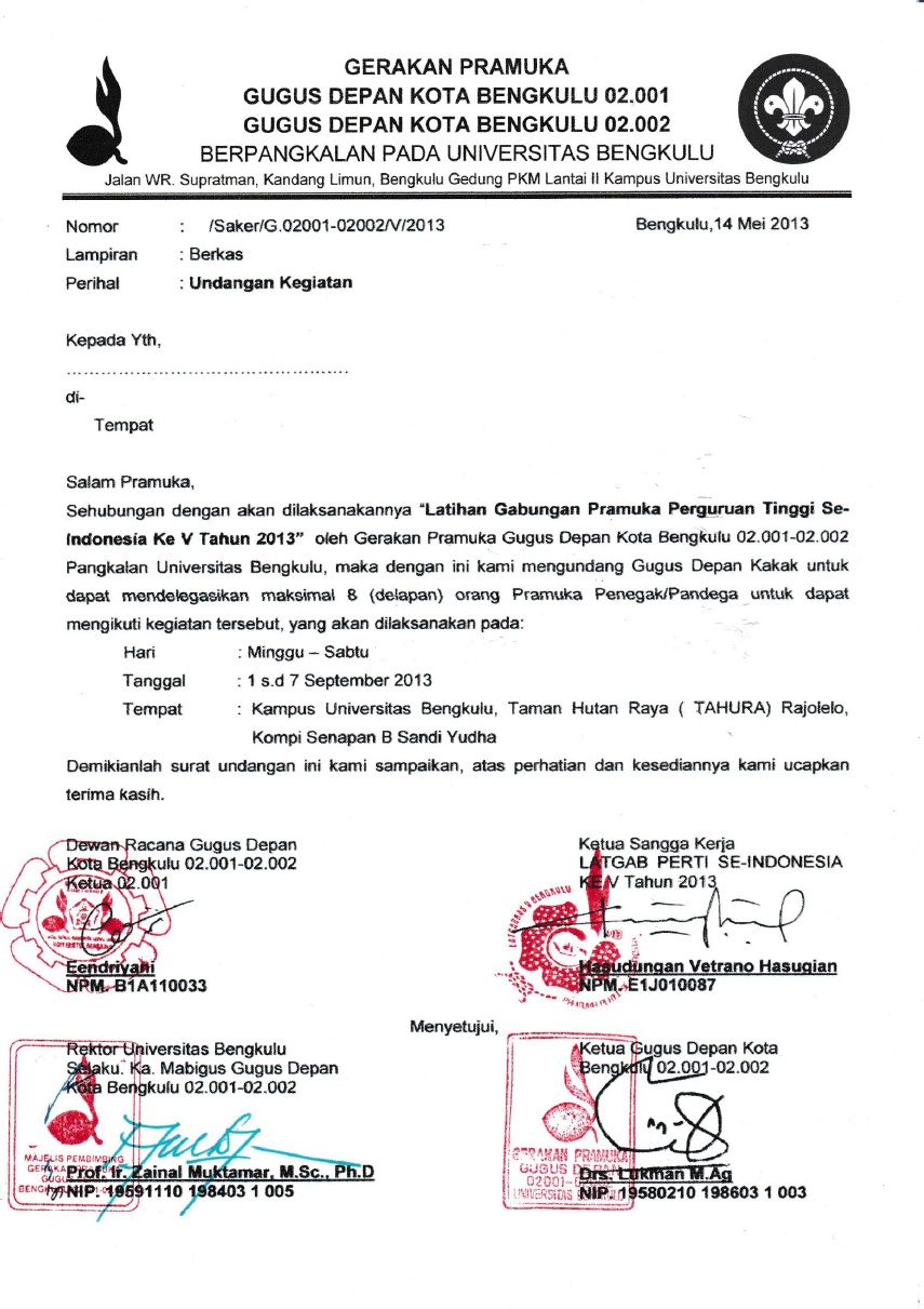 Detail Surat Undangan Pramuka Penegak Nomer 12