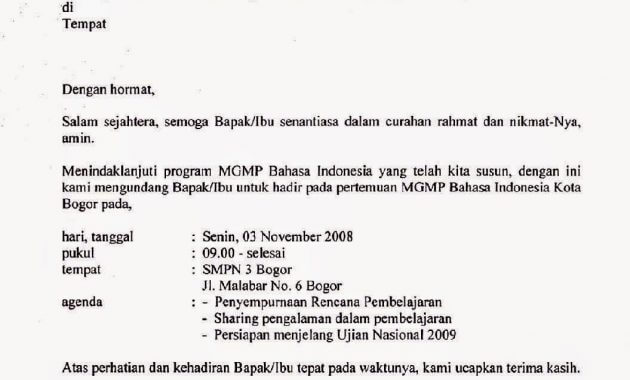 Detail Surat Undangan Resmi Dan Tidak Resmi Nomer 28