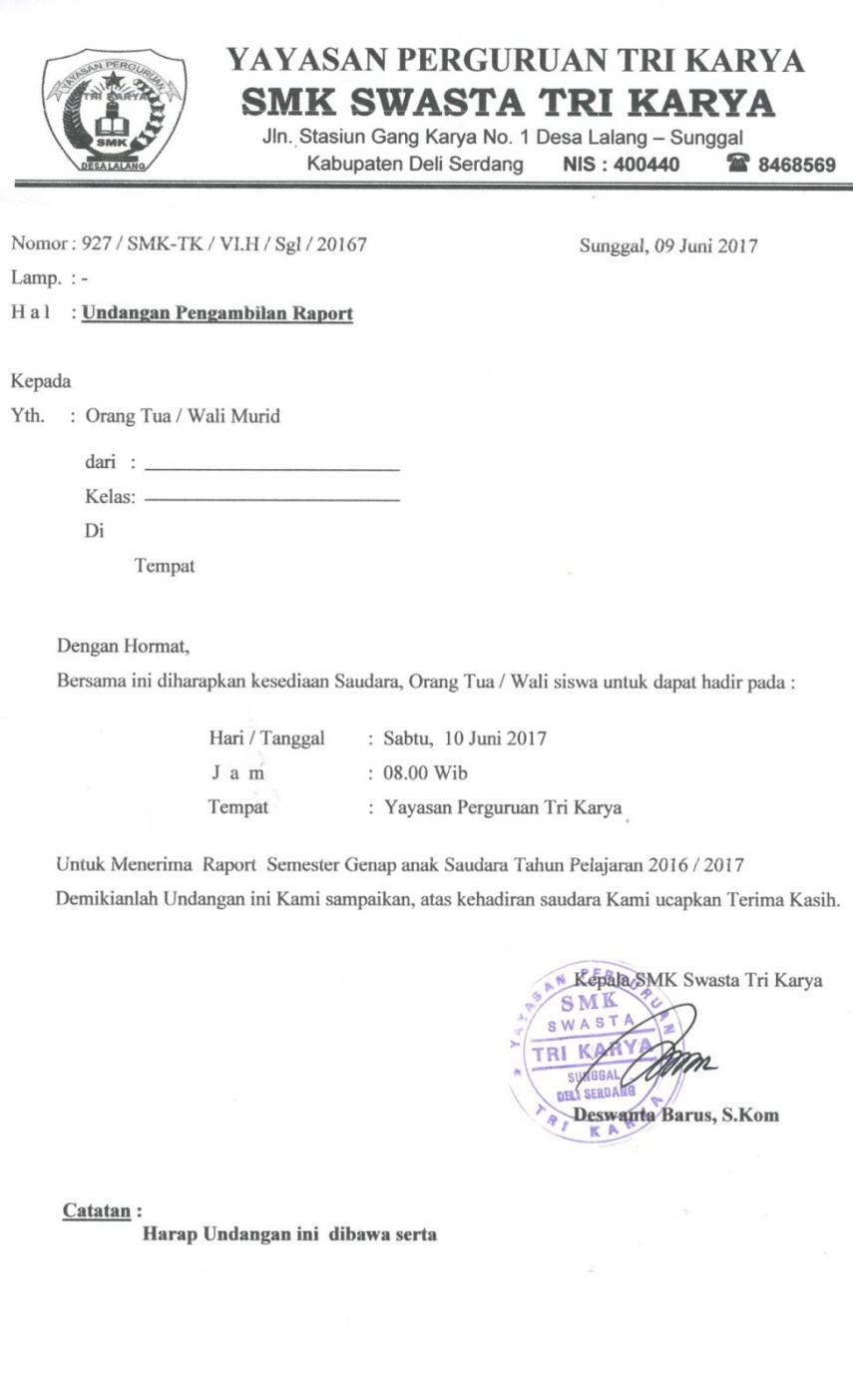 Detail Surat Undangan Sekolah Nomer 46