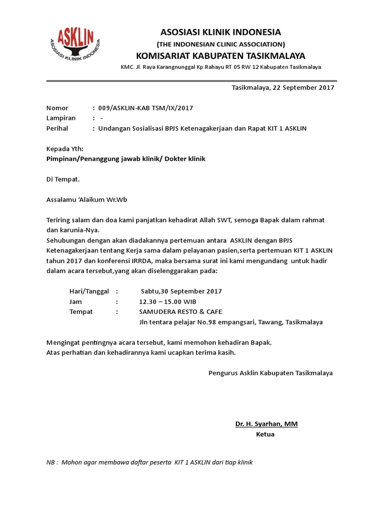 Detail Surat Undangan Sosialisasi Nomer 16