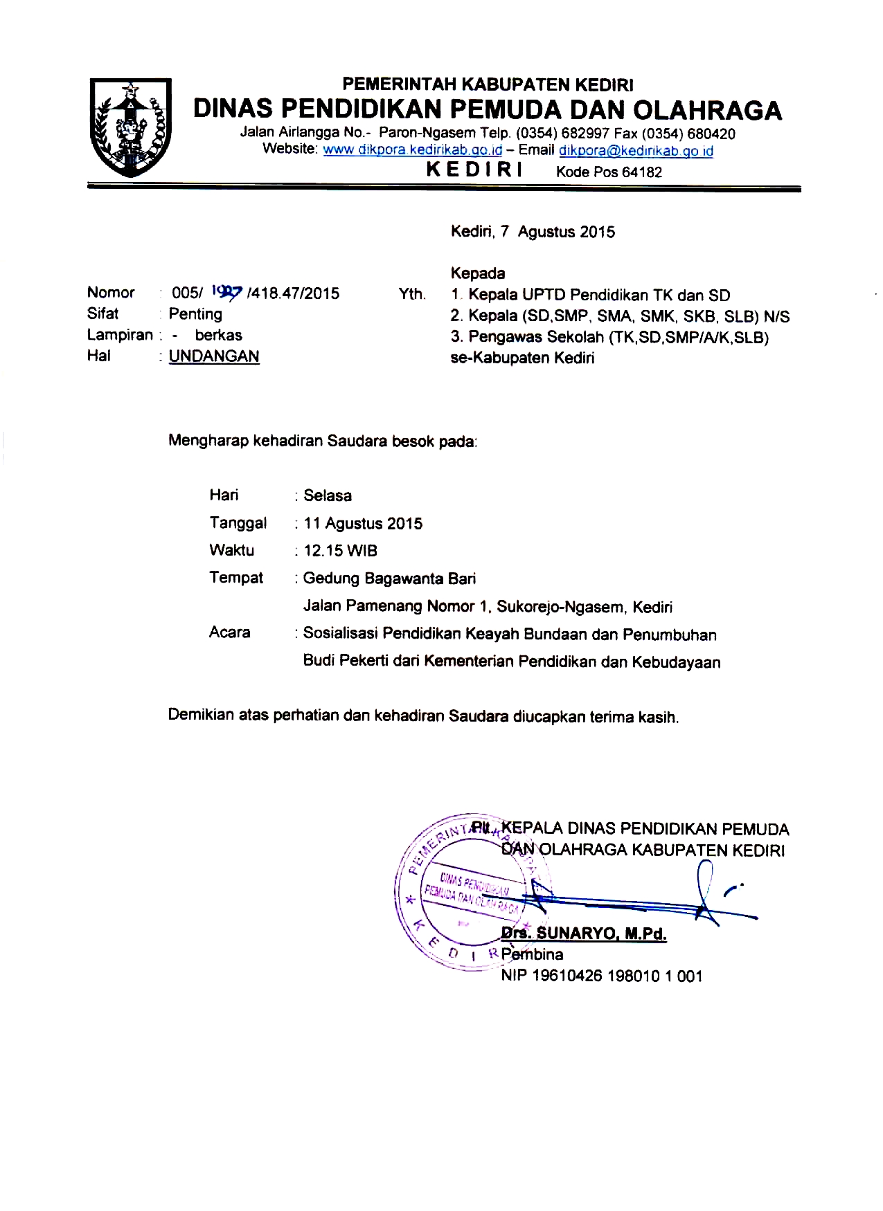 Detail Surat Undangan Sosialisasi Nomer 31