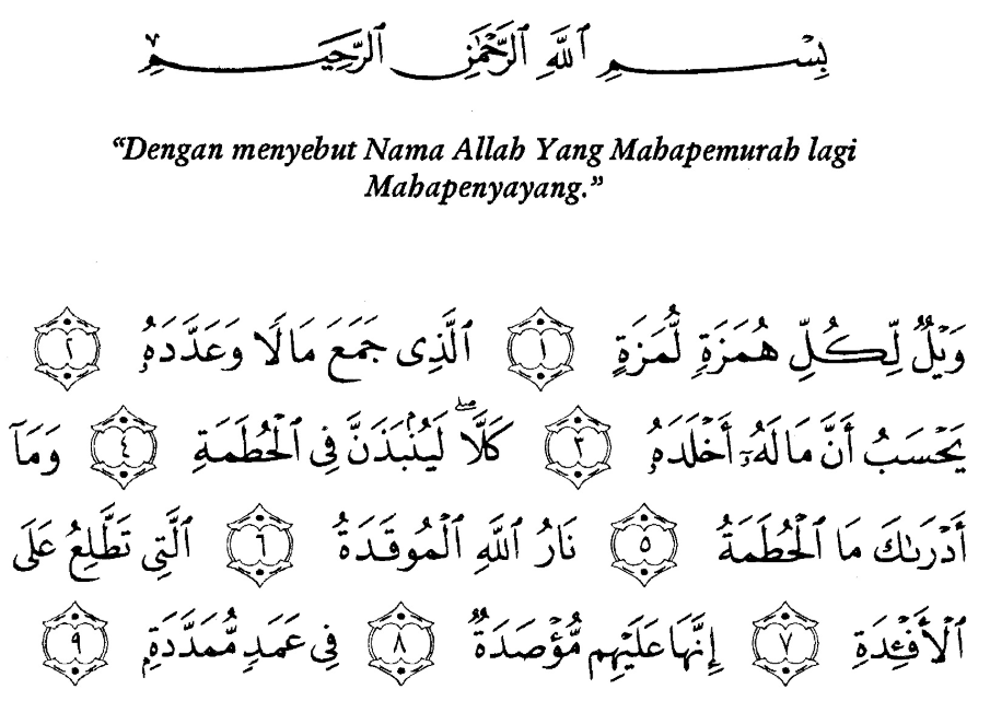 Detail Surat Wailul Likulli Humazah Nomer 10