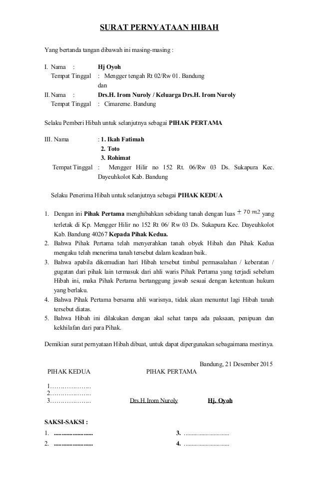 Detail Surat Warisan Tanah Nomer 11