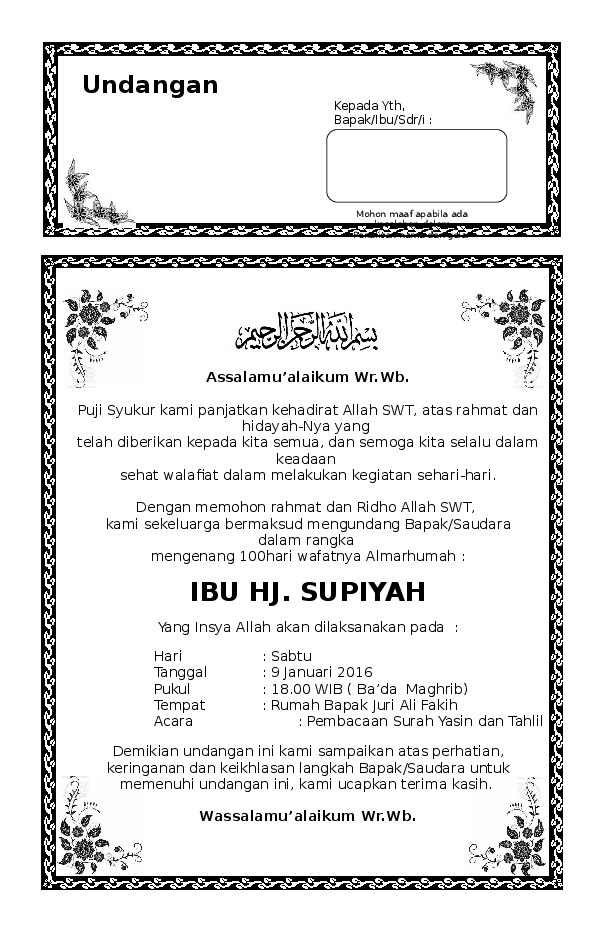 Detail Surat Yasin Dan Tahlil Doc Nomer 29