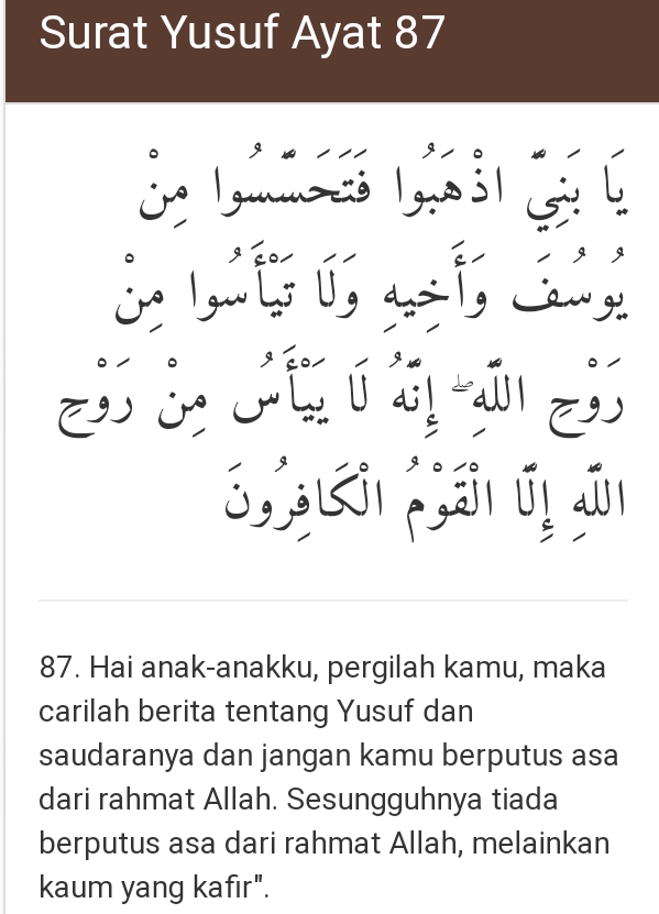 Detail Surat Yusuf Ayat 87 Nomer 8