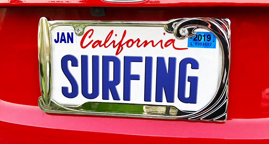 Detail Surfing License Plate Frame Nomer 18