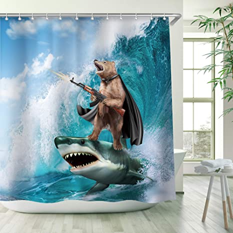 Detail Surfing Shower Curtains Nomer 21