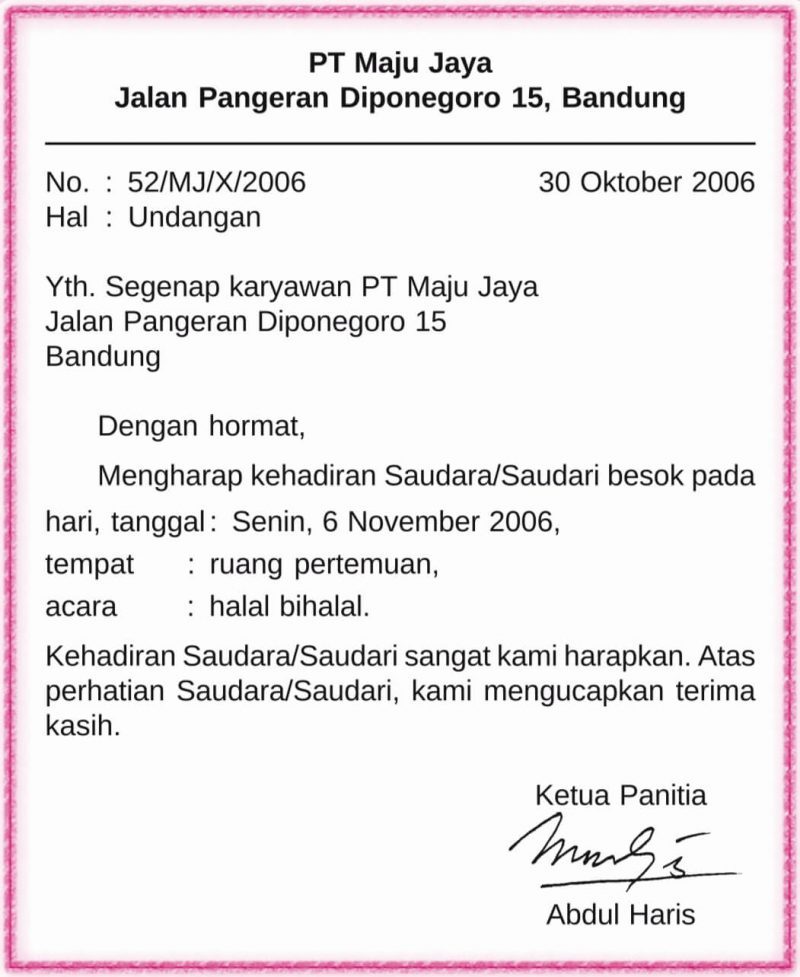 Detail Susunan Surat Dinas Nomer 23