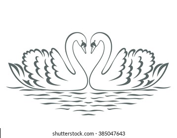 Detail Swan Silhouette Clip Art Nomer 31