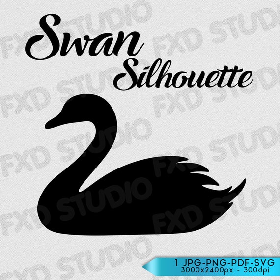 Detail Swan Silhouette Clip Art Nomer 48