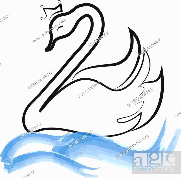 Detail Swan With Crown Silhouette Nomer 28