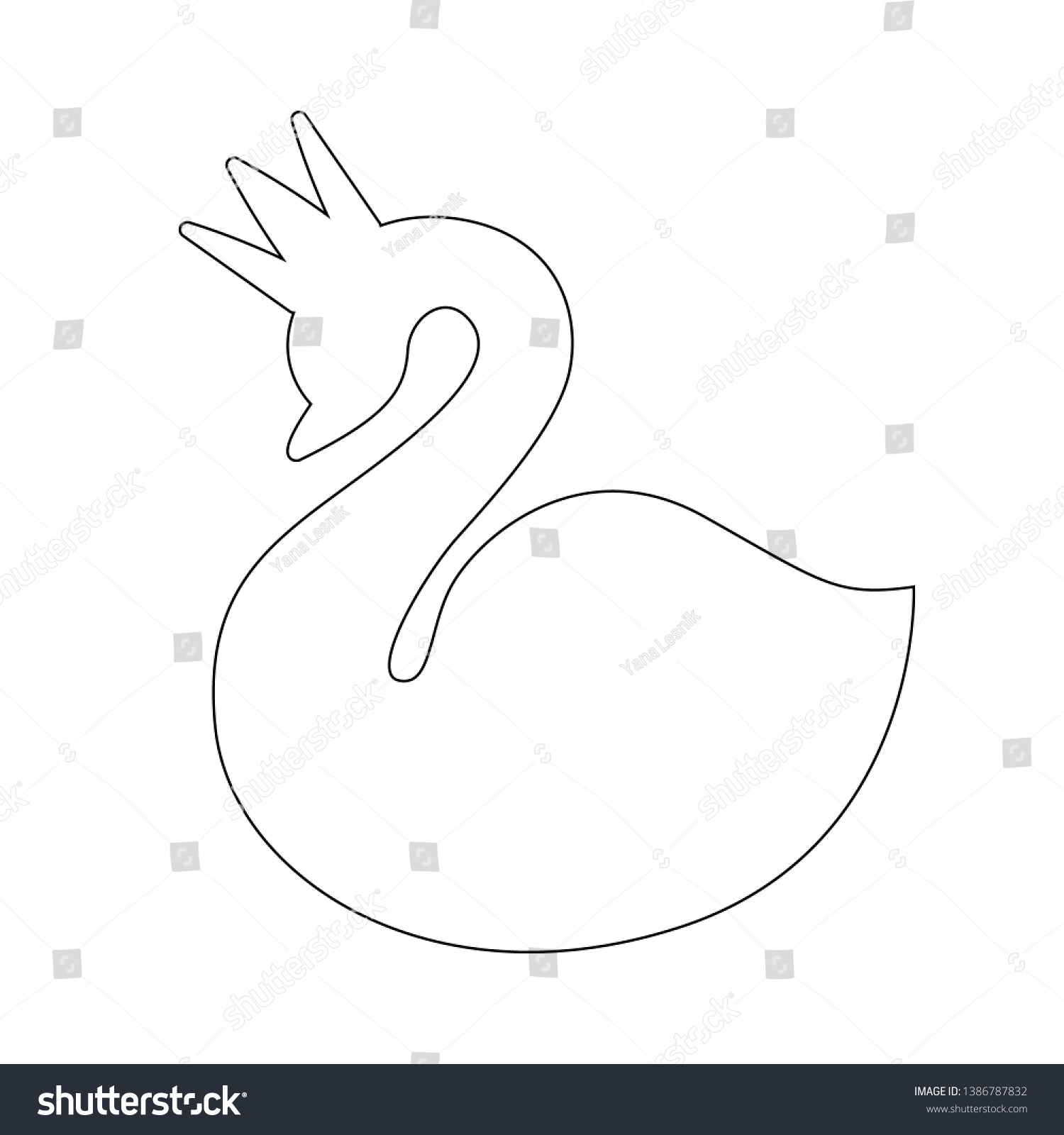 Detail Swan With Crown Silhouette Nomer 38