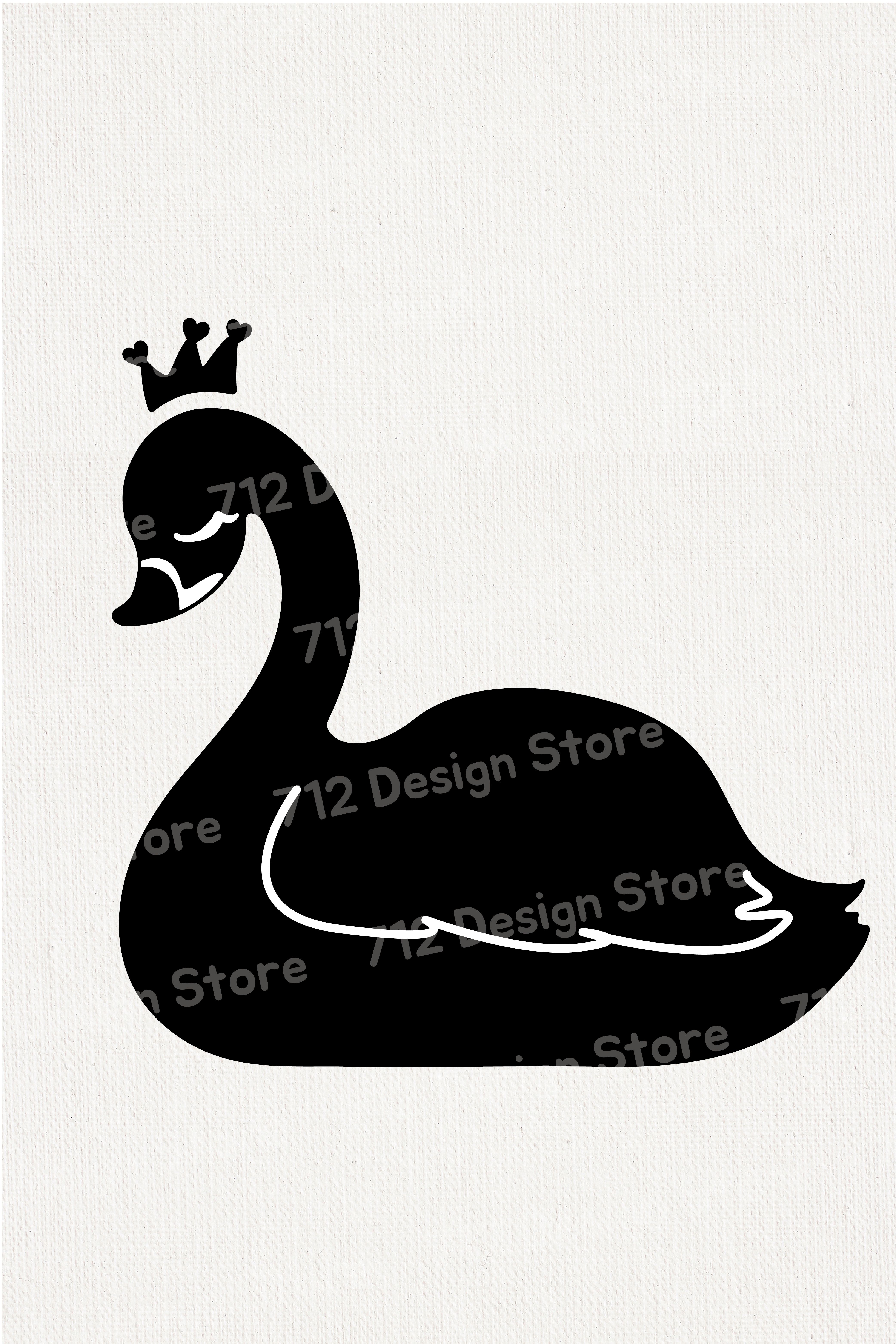Detail Swan With Crown Silhouette Nomer 7