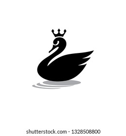 Detail Swan With Crown Silhouette Nomer 9