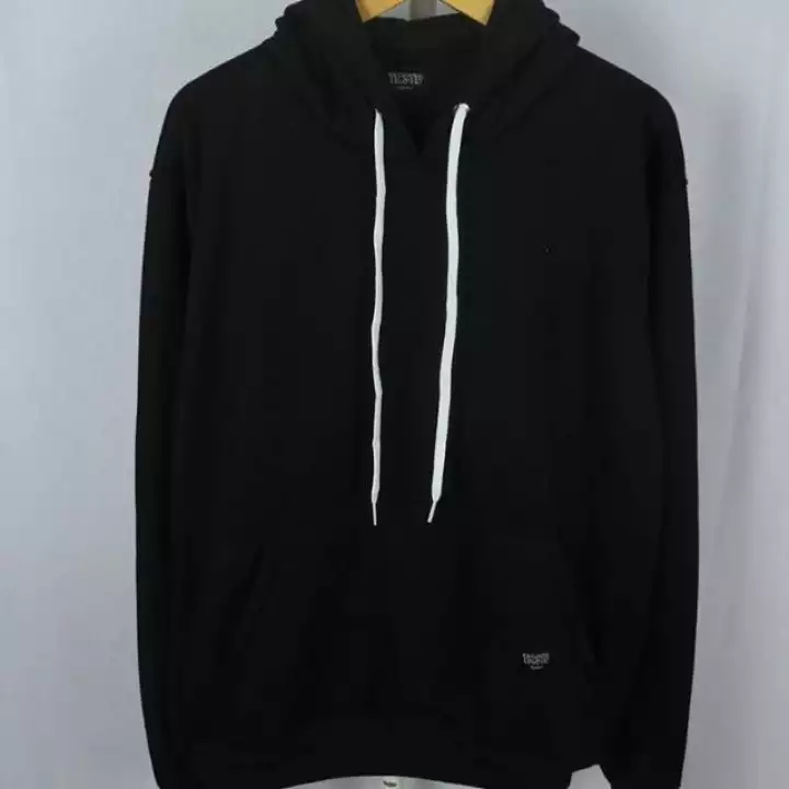 Detail Sweater Hoodie Hitam Polos Nomer 16