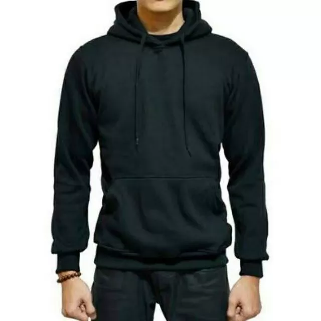 Detail Sweater Hoodie Hitam Polos Nomer 27