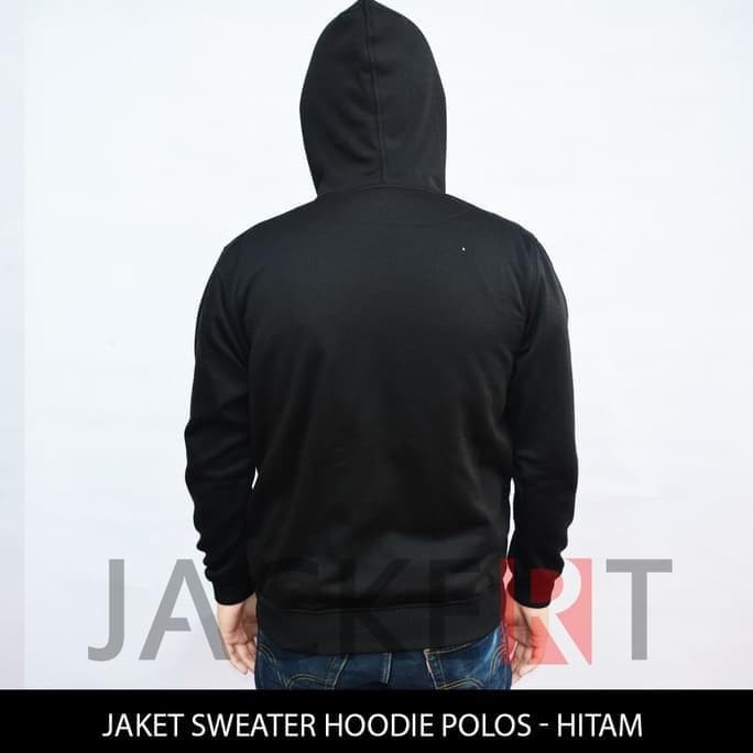 Detail Sweater Hoodie Hitam Polos Nomer 36