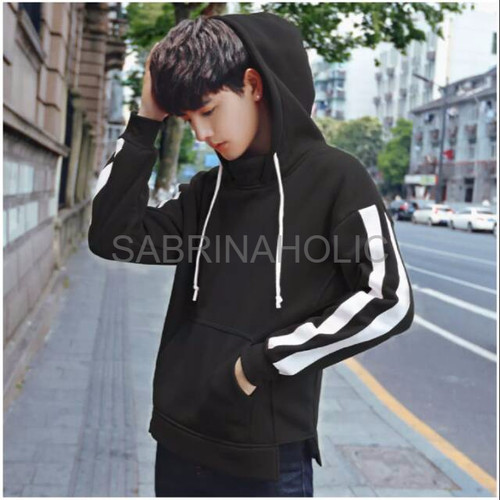 Detail Sweater Hoodie Hitam Polos Nomer 44