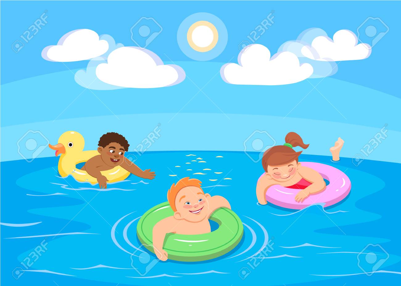 Detail Swimming At The Beach Clipart Nomer 17