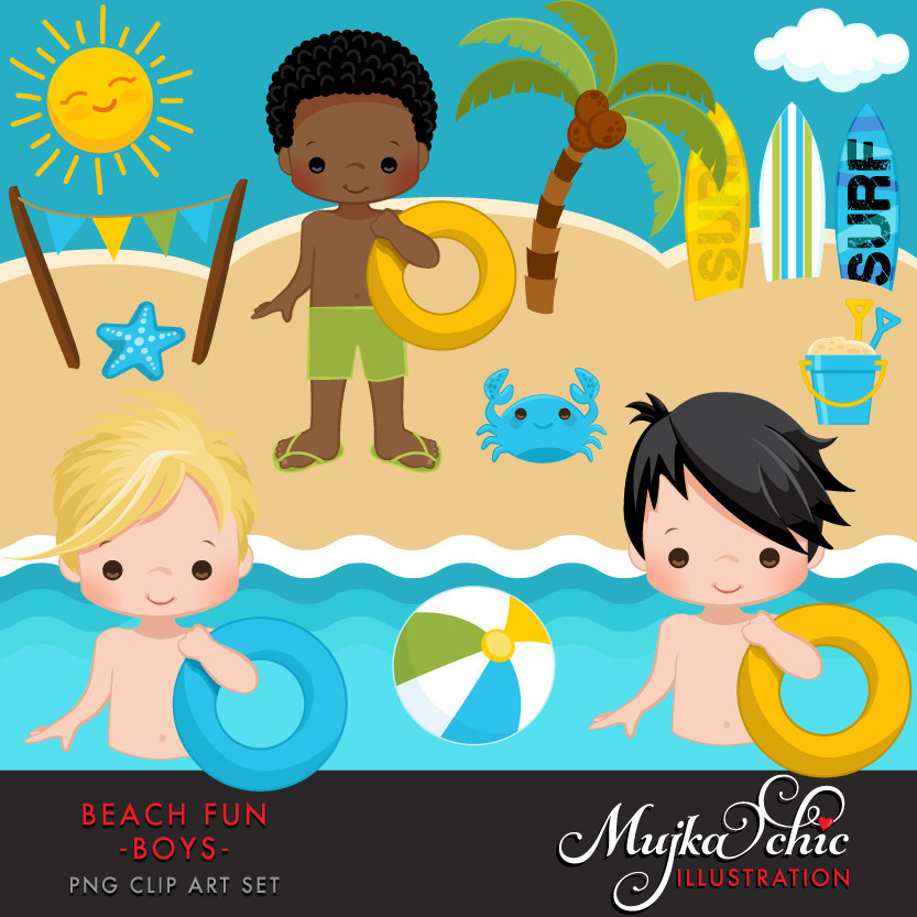 Detail Swimming At The Beach Clipart Nomer 23