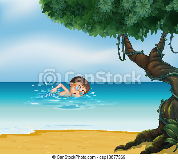 Detail Swimming At The Beach Clipart Nomer 26