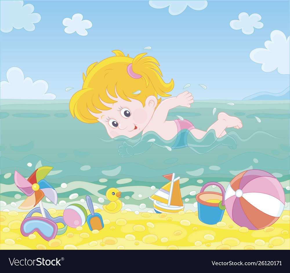 Detail Swimming At The Beach Clipart Nomer 42