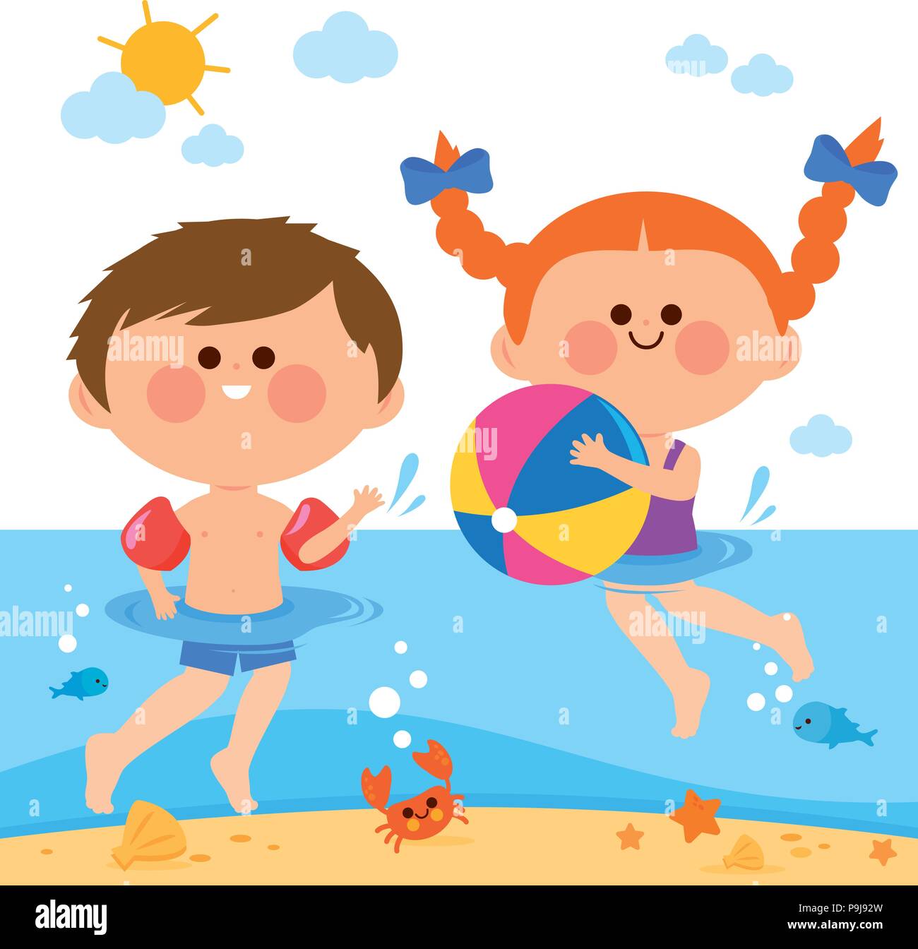 Detail Swimming At The Beach Clipart Nomer 46