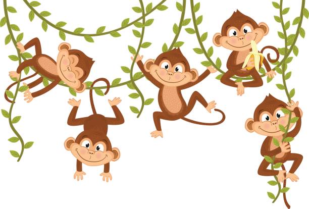 Swinging Monkeys Clipart - KibrisPDR