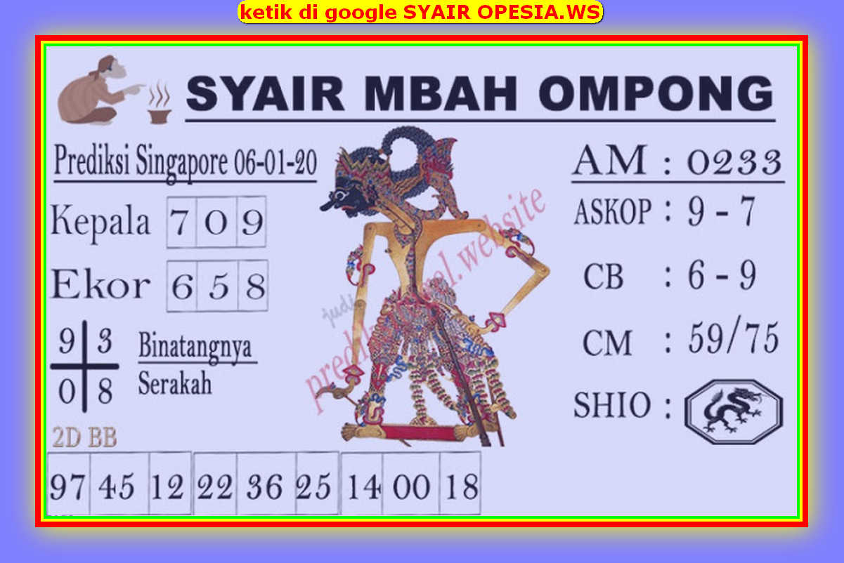 Detail Syair Gambar Sgp Nomer 33