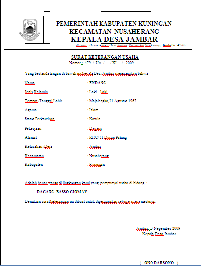 Detail Syarat Buat Surat Keterangan Usaha Nomer 24