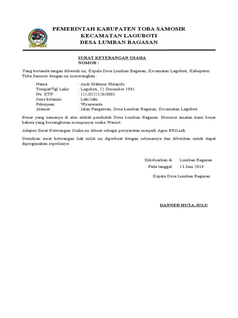 Download Syarat Buat Surat Keterangan Usaha Nomer 52