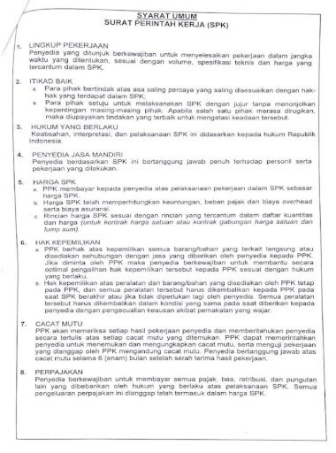 Detail Syarat Umum Surat Perintah Kerja Nomer 13