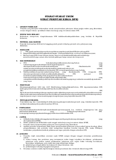 Detail Syarat Umum Surat Perintah Kerja Nomer 3