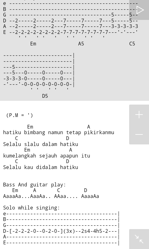 Detail Tab Gitar Peterpan Nomer 5