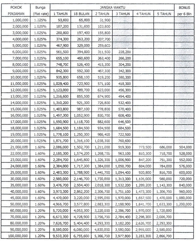 Detail Tabel Angsuran Kredit Agunan Rumah Bank Btn Nomer 23