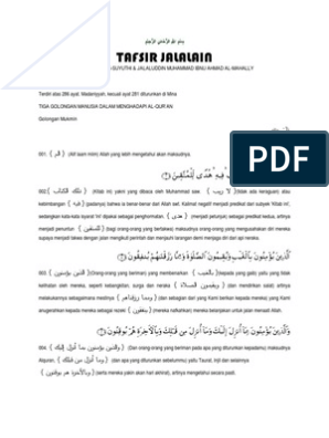 Detail Tafsir Jalalain Surat Al Baqarah Nomer 11