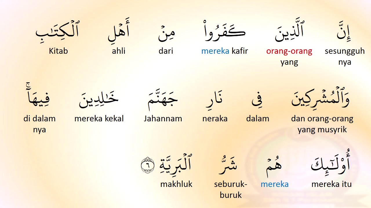 Detail Tafsir Surat Al Bayyinah Nomer 46